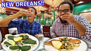 New Orleans  HUGE FOOD TOUR Green Oysters Mufuletta Jambalaya  Po’boys [upl. by Dunkin214]