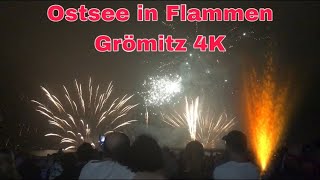 Ostsee in Flammen Seebrücke Grömitz🌙 2022 4K [upl. by Abihsot28]