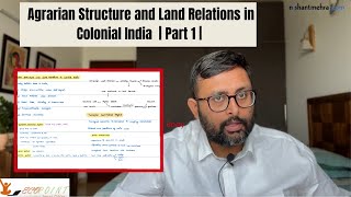 Agrarian Structure and Land Relations  Part 1  Zamindari System  Economic History of India  1 [upl. by Moor]