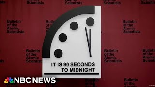 Doomsday Clock stays at 90 seconds to midnight for second straight year [upl. by Fuller]