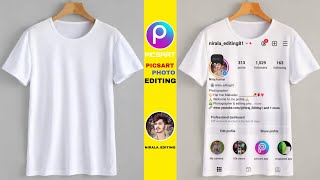 Tshirt Par Apna Instagram Profile Kaise Lagaye  Tshirt editing Instagram photo editing PicsArt [upl. by Niklaus]