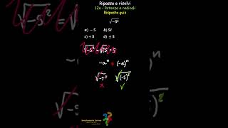 12es  Risposta quiz potenze e radicali maths complexnumbers [upl. by Tizes]