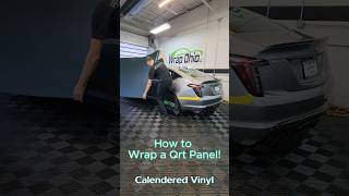 How to wrap a quarter panel with calendered film This is Vinyl Frog Metallic Kaitoke Green wrap [upl. by Aeel]