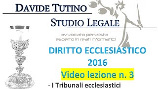 Diritto Ecclesiastico  Video lezione n3 I Tribunali ecclesiastici [upl. by Junko]