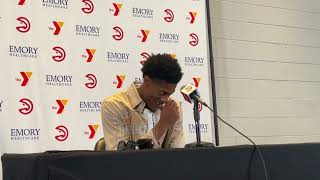 Atlanta Hawks’ De’Andre Hunter After Win Over Hornets [upl. by Esidarap]