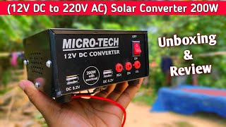 12V DC to 220V AC Solar Converter 200w Unboxing amp Full Details Review [upl. by Aceissej838]