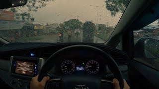 Relaxing video of driving in the rain for sleep work study [upl. by Okikuy799]