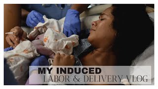 Induced Labor and Delivery Birth Vlog  Cervadil Pitocin  Epidural ran out Positive birth story [upl. by Nytsirhc]