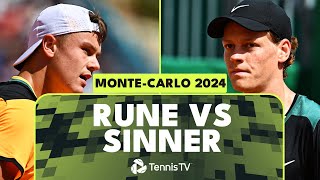 Dramatic Holger Rune vs Jannik Sinner Match Highlights  MonteCarlo 2024 [upl. by Fezoj]