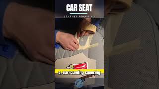 Skillful CAR SEAT REPAIR DIY  car seat leather repair  leather repairing  car interior repair [upl. by Enelam]