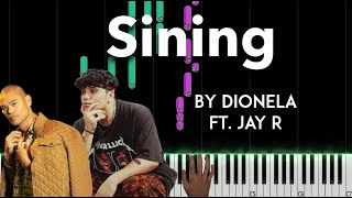 Sining by Dionela ft Jay R piano cover  sheet music amp lyrics [upl. by Aslin]