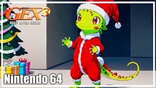 Gex 3 Deep Cover Gecko 100 Nintendo 64 Walkthrough Part 2 Totally Scrooged [upl. by Adnilemre]