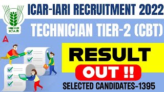 ICAR Technician Result 2023  How to Check ICAR IARI Technician Result 2023 [upl. by Htrow]