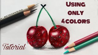 How To Draw Cherries  Colored Pencil Drawing For Beginners [upl. by Ennirok620]