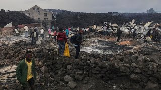 DR Congo Lava halts on edge of Goma after volcanic eruption [upl. by Giule]