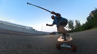 Riding concrete rollers on the Hamboards LAND SUP BOARD [upl. by Paucker657]