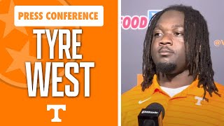 Tennessee Footballs Tyre West previews Vols and Arkansas I Volquest I GBO [upl. by Ozzie]