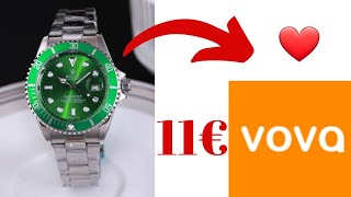 unboxing montre rolex 11€  VOVA DHGATE WISH ALIEXPRESS YUPOO [upl. by Einned]