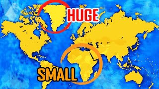 Mercator Projection Explained Why Does Greenland Look So Big On A World Map [upl. by Alokin]