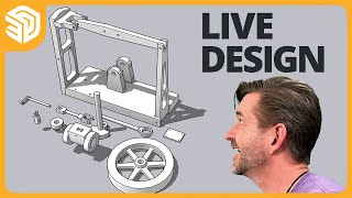 3D Modeling Grasshopper Steam Engine  SketchUp Live [upl. by Rico]