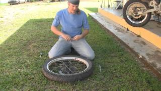 DIY Mounting a motorcycle tire tutorial [upl. by Donata16]