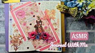 ASMR Creative Journaling  Art Journal With Me 🌸💕  ASMR Scrapbooking With Me  No Talking [upl. by Glenda]