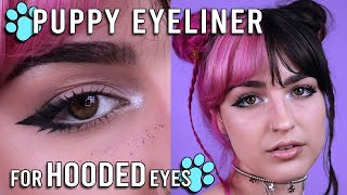 how to do puppy eyeliner on hooded eyes  in depth makeup tutorial [upl. by Aicilif70]