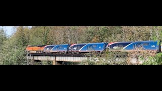 BNSF Power on the AMTRAK  7 WestboundScenic Sub Index WA USA [upl. by Cerelia]