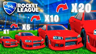 POR CADA GOL NUESTRO COCHE AUMENTA DE TAMAÑO EN ROCKET LEAGUE [upl. by Filide]