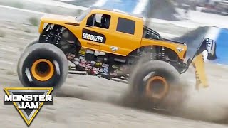 BroDoze jumps over flying plane │ Diesel Brothers Monster Jump LIVE  Monster Jam [upl. by Enetsirhc]