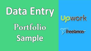 Data Entry Portfolio Samples for Upwork amp Freelancer  Webson Job [upl. by Ellecrad]