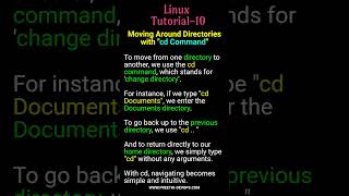 Linux Tutorials 10 Moving Around Directories with quotcd Commandquot devopstraining preethidevops [upl. by Arral]