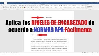 TÍTULOS Y NIVELES DE ENCABEZADO DE ACUERDO CON NORMAS APA SEXTA EDICIÓN [upl. by Ecinnaj]