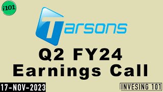 Tarsons Products Limited Q2 FY24 Earnings Call  Tarsons Products Limited Concall  2024 Q2 Results [upl. by Dera]