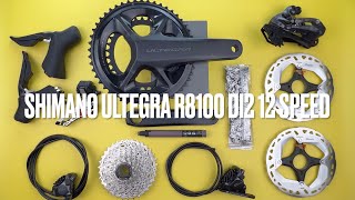 New Shimano Ultegra R8100 Di2 12 speed groupset  Unboxing amp weights full [upl. by Ahsoym]