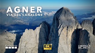 CIMA AGNER per la VIA DEL CANALONE  Bivacco Biasin  Pale di San Martino  Dolomiti 5K [upl. by Athenian]