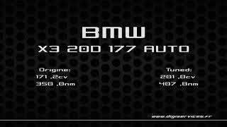 BMW X3 20D 177cv AUTO Reprogrammation Moteur  201cv Digiservices Paris 77 Dyno [upl. by Barbuto]