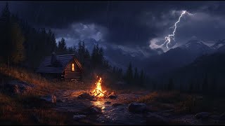 🔴 LIVE Struggling to Sleep Listen to This – Ambient Relaxation Fire Rain Snow and Thunderstorm [upl. by Rahal553]