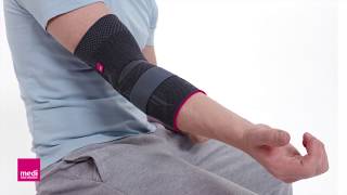 Epicomed  How to Apply the Elbow Support Sleeve  medi USA [upl. by Ahtiekal212]