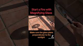 Start fire with Magnifying glass magniflyingglass Convex lens Glass perpendicular to sunlight [upl. by Hines597]