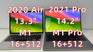 2020 MacBook Air 133quot M1 16512GB vs 2021 MacBook Pro 142quot M1 Pro 16512GB [upl. by Methuselah962]