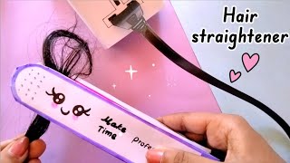 DIY hair straightener  How to make paper hair straightener  Dollhouse craft ideas  paper craft [upl. by Amoreta]