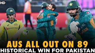 Australia All Out on 89  Historical Win For Pakistan  Australia vs Pakistan  PCB  MA2L [upl. by Ialocin]