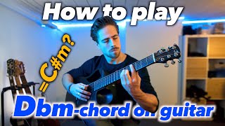 GUITAR FOR BEGINNERS  How to play the Dbm D flat minor chord TUTORIAL  Cm chord [upl. by Anav]