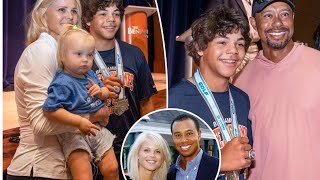 Tiger Woods and exwife Elin Nordegren reunite as son Charlie Woods [upl. by Polak384]