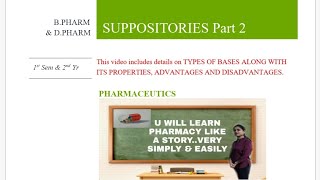 SUPPOSITORY BASES [upl. by Kimberlee474]