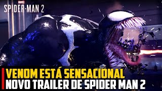 VENOM está SENSACIONAL novo trailer de SpiderMan 2 [upl. by Llesirg]