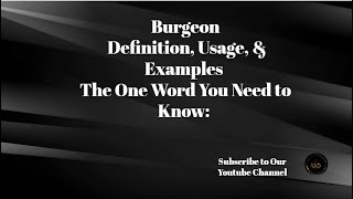 Mastering Burgeon Tips and Tricks vocabulary vocabularybuilder vocabularyenglish vocabulary [upl. by Daphie273]