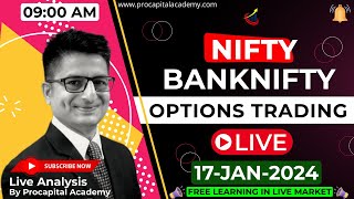 17 January Live Trading  Nifty Banknifty Live Options Trading  Nifty 50 Live nifty50 live [upl. by Ellerahs889]