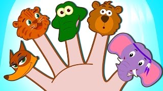 Animal Finger Family Songs  Wild Animals Baby Rhymes [upl. by Buyer]